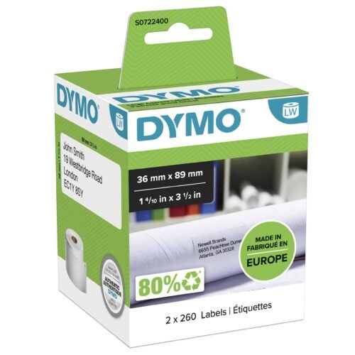 De DYMO originele grote LabelWriter adreslabels zijn ideaal voor duidelijke, professionele verzendingen met een betrouwbare pasvorm voor diverse LabelWriter-printers. Met