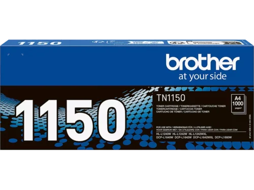 De Brother TN-1150 zwarte toner levert tot 1000 pagina’s en is ideaal voor wie op zoek is naar betrouwbare, scherpe