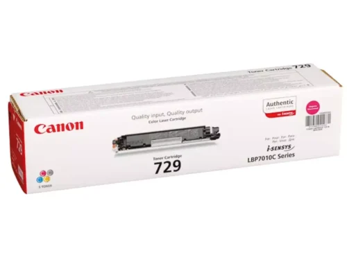 Canon 729 M magenta tonercartridge levert tot 1000 pagina’s en is geschikt voor diverse Canon Laser Printers, waaronder de i-SENSYS