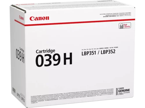 De Canon 039H zwarte toner levert tot 25.000 pagina’s en is ideaal voor wie hoge printvolumes wil halen met scherpe,