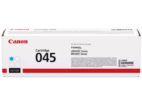 De Canon 045 cyan tonercartridge levert tot 1300 pagina’s en is geschikt voor diverse Canon i-SENSYS laserprinters en multifunctionals. Met