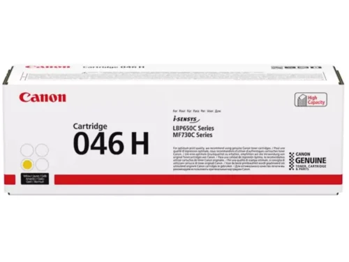 De Canon 046 H gele kleurentoner levert tot 5000 pagina’s en is geschikt voor diverse Canon I-SENSYS printers en multifunctionals.
