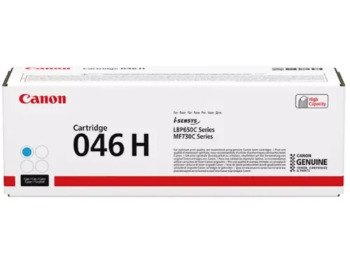 De Canon 046 H kleurentoner in cyaan levert tot 5000 pagina’s en is geschikt voor diverse Canon I-SENSYS laserprinters en