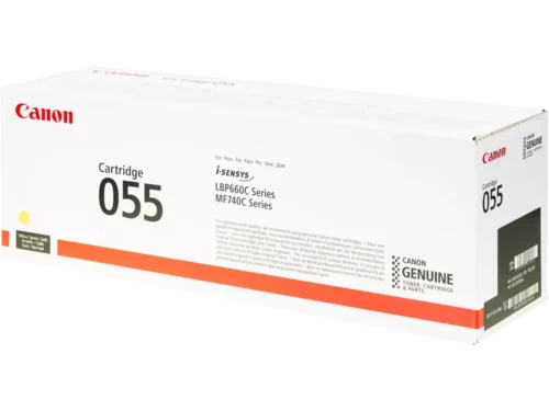 De Canon 055 gele toner levert tot 2100 pagina’s en is geschikt voor diverse Canon I-SENSYS laserprinters en multifunctionals. Zo