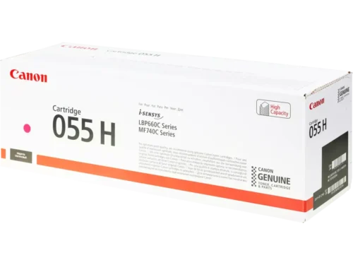 De Canon 055H magenta tonercartridge biedt een hoge paginaopbrengst van 5900 pagina’s en zorgt voor scherpe, betrouwbare afdrukken. Deze toner