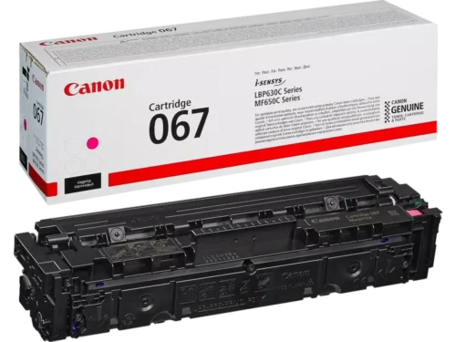 De Canon 067 magenta toner levert scherpe, levendige afdrukken tot 1250 pagina’s en is geschikt voor diverse Canon I-SENSYS laserprinters