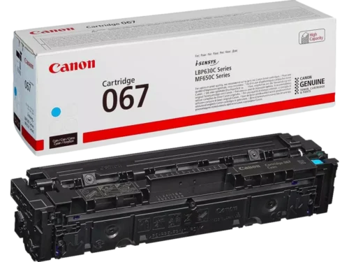 De Canon 067 kleurentoner levert heldere cyaanprints en gaat tot 1250 pagina’s mee, ideaal voor dagelijks gebruik in diverse Canon