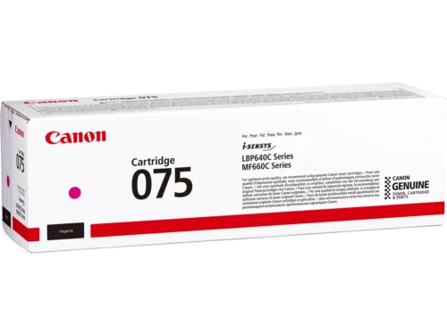 De Canon 075 magenta kleurentoner levert tot 1300 pagina’s en is ideaal voor scherpe, levendige afdrukken. Deze toner wordt per