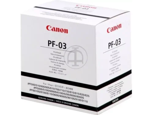De Canon PF-03 is een betrouwbare inkjetprintkop voor diverse Canon imagePROGRAF-printers en staat garant voor scherpe, consistente afdrukken. Dankzij de