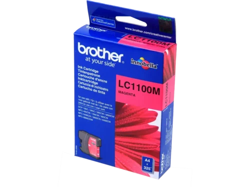 De Brother LC1100M is een magenta inktcartridge op pigmentbasis, geschikt voor diverse Brother printers en goed voor ongeveer 325 pagina’s.