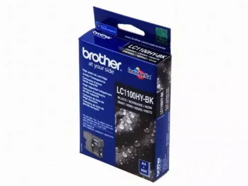 De Brother LC1100HYBK is een zwarte inktcartridge op pigmentbasis in een handige enkele verpakking, goed voor een scherpe en betrouwbare
