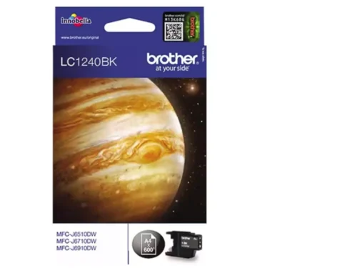 De Brother LC1240BK inktcartridge zwart levert scherpe, heldere afdrukken dankzij pigmentinkt en gaat tot 600 pagina’s mee. Deze handige enkele