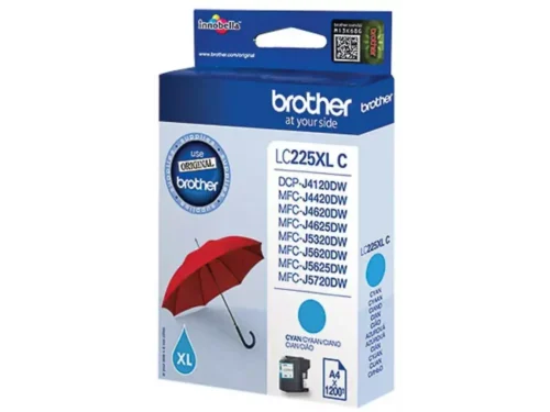 De Brother LC225XLC is een high-yield cyaan inktcartridge waarmee je tot 1200 pagina’s kunt printen. Deze originele cartridge is geschikt