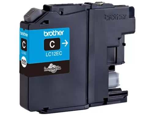 De Brother LC12EC is een cyaan inktcartridge in enkele verpakking, ideaal voor helder kleurendrukwerk tot 1200 pagina’s. Geschikt voor diverse