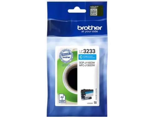 De Brother LC3233C is een cyaan inktcartridge met normaal rendement, goed voor tot 1500 pagina’s en geleverd als handige enkele