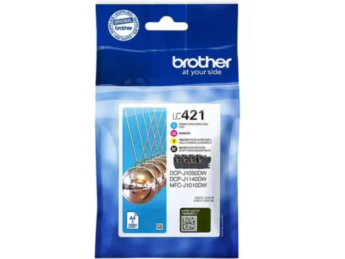De Brother LC-421VAL is een handige multi-verpakking met vier inktcartridges voor duidelijke zwart-wit- en kleurprints. Met een opbrengst tot 200