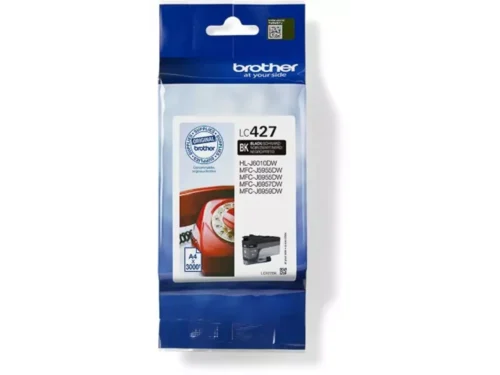 De Brother LC-427BK is een zwarte inktcartridge op pigmentbasis met normaal rendement, ideaal voor scherpe en professionele afdrukken. Met een