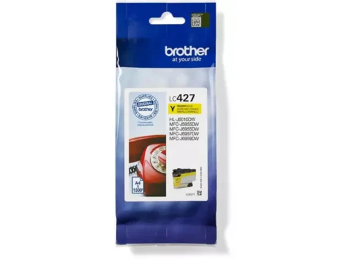 Brother LC-427Y is een gele inktcartridge in enkele verpakking, goed voor ongeveer 1500 pagina’s. Deze Brother inktcartridge is geschikt voor