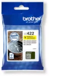Brother LC-422Y is een gele inktcartridge in enkele verpakking, goed voor ongeveer 550 pagina’s. Deze Brother cartridge is geschikt voor