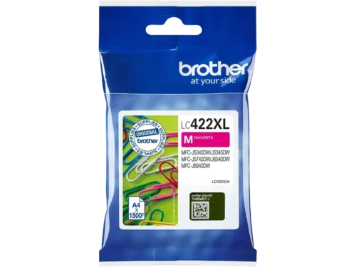 De Brother LC422XLM is een magenta inkjetcartridge in enkele verpakking, goed voor tot 1500 pagina’s. Deze cartridge is geschikt voor