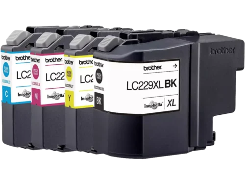 De Brother LC-229XLVALBP multi-verpakking biedt je een complete set inktcartridges in zwart, cyaan, magenta en geel voor scherpe afdrukken en
