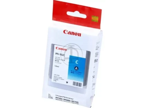 Canon PFI-102C is een cyaan inktcartridge van 130 ml, geschikt voor diverse Canon imagePROGRAF-printers. Ideaal voor scherpe, betrouwbare kleurafdrukken in