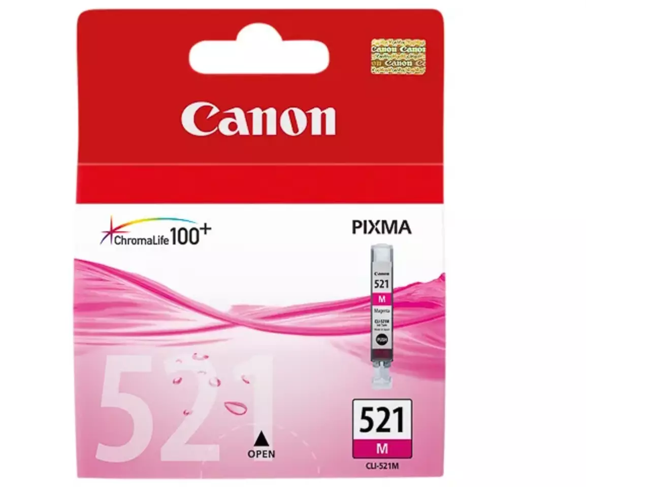 Canon CLI521M nr.521 magenta inkt voor Pixma MP, 470 pagina’s De Canon 2935B001 magenta inktcartridge met pigmentinkt zorgt voor heldere, duurzame afdrukken en is ideaal voor uiteenlopende Canon PIXMA-printers. Deze