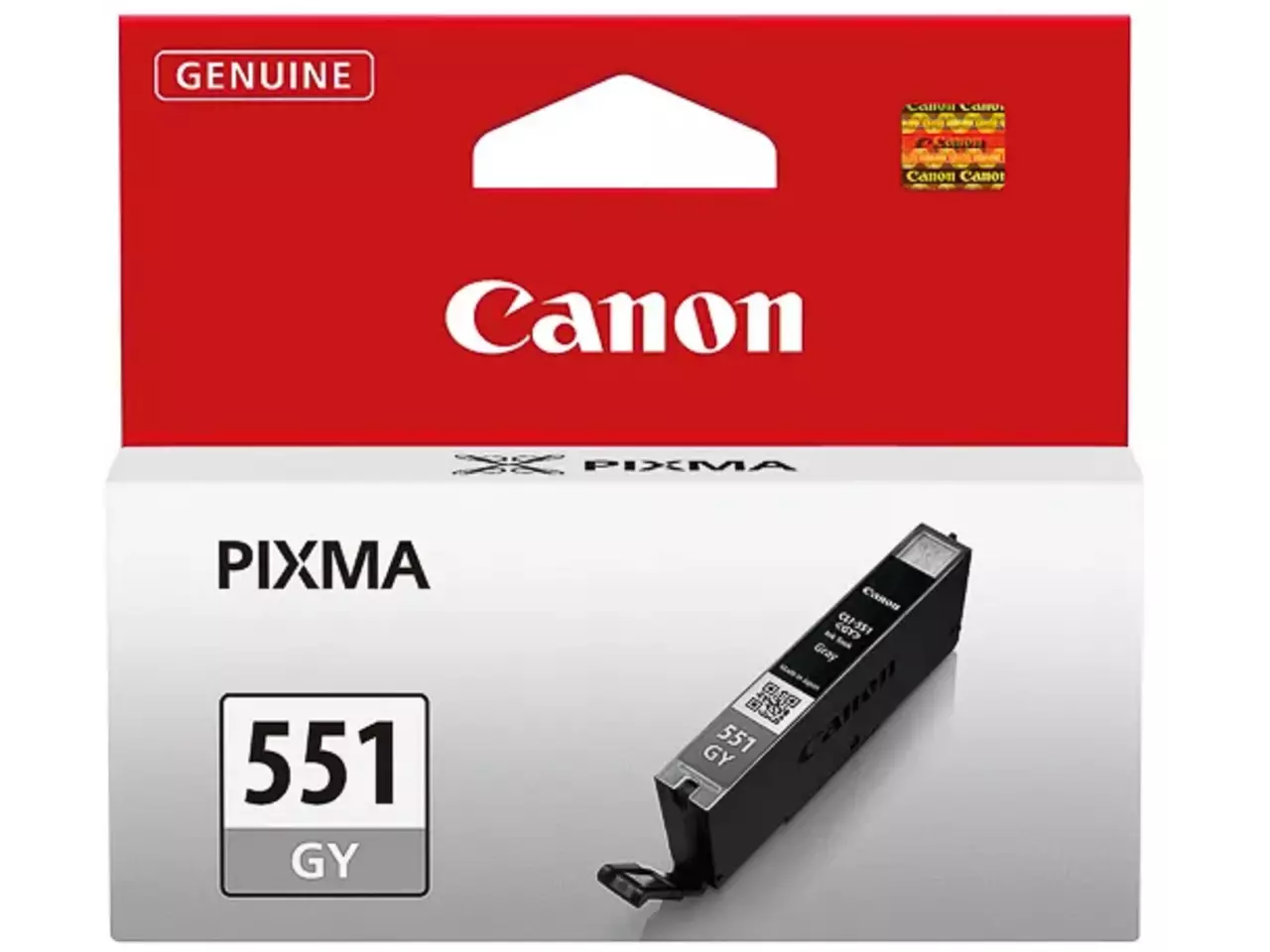 Canon CLI551GY nr.551 grijze inkt voor Pixma MG, 125 foto’s De Canon 6512B001 grijze inktcartridge levert heldere resultaten met pigmentgebaseerde inkt en is geschikt voor diverse PIXMA-printers. Met een normaal