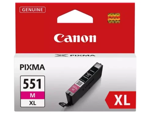 De Canon CLI-551XL foto magenta inktcartridge levert scherpe, levendige afdrukken met pigmentgebaseerde inkt en een hoog XL-rendement van 660 pagina’s.