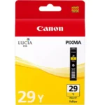 De Canon PGI-29Y gele inktcartridge levert heldere, duurzame afdrukken met pigmentinkt en een paginaopbrengst tot 1280 pagina’s. Deze cartridge is