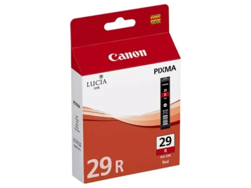 De Canon PGI-29R rode-inktcartridge levert scherpe, duurzame afdrukken met pigmentinkt en een hoge paginaopbrengst van 2460 pagina’s. Ideaal voor de