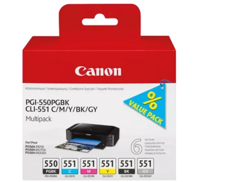 De Canon 6496B005 inktcartridge multipack levert scherpe, levendige afdrukken met pigmentgebaseerde inkt en is ideaal voor foto’s en documenten. Dankzij