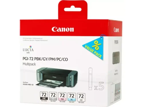 De Canon 6403B007 inktcartridgeset is een handige multi-verpakking met normaal rendement, speciaal voor Canon PIXMA PRO 10 en PRO 10