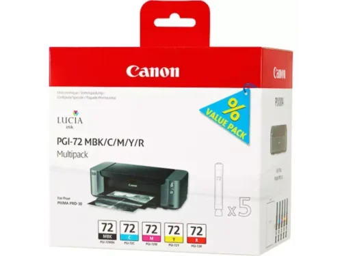 De Canon 6402B009 inktcartridge multi-verpakking biedt betrouwbare printkwaliteit voor de Canon PIXMA PRO 10 en PRO 10 S. Met vijf
