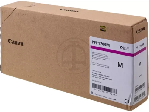 De Canon PFI-1700M is een pigmentgebaseerde magenta-inktcartridge van 700 ml, speciaal ontwikkeld voor diverse Canon imagePROGRAF-printers. Deze inkt levert betrouwbare,