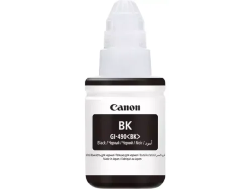 De Canon GI-490BK inktcartridge levert scherp en betrouwbaar zwart printwerk voor verschillende Canon PIXMA G-multifunctionals. Met een inhoud van 130