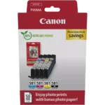 De Canon 2106C006 Photo Value-verpakking bevat vier cartridges in zwart, cyaan, magenta en geel, en is geschikt voor diverse Canon