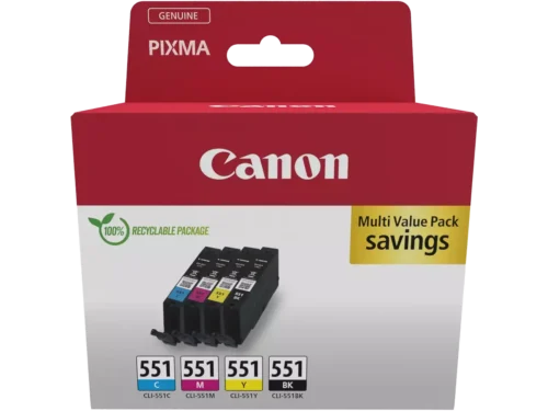 Canon 6509B016 is een handige multi-verpakking met vier inktcartridges in zwart, cyaan, magenta en geel, ideaal voor wie in één