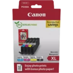 De Canon 6443B008 multipack met 4 XL-inktcartridges levert scherpe afdrukken in zwart, cyaan, magenta en geel. Deze set is ideaal