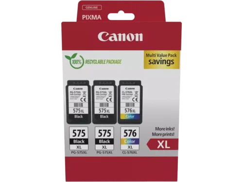 De Canon 5437C004 XL value pack biedt hoge opbrengst en bevat zwarte, cyaan, magenta en gele inkt voor verschillende Canon