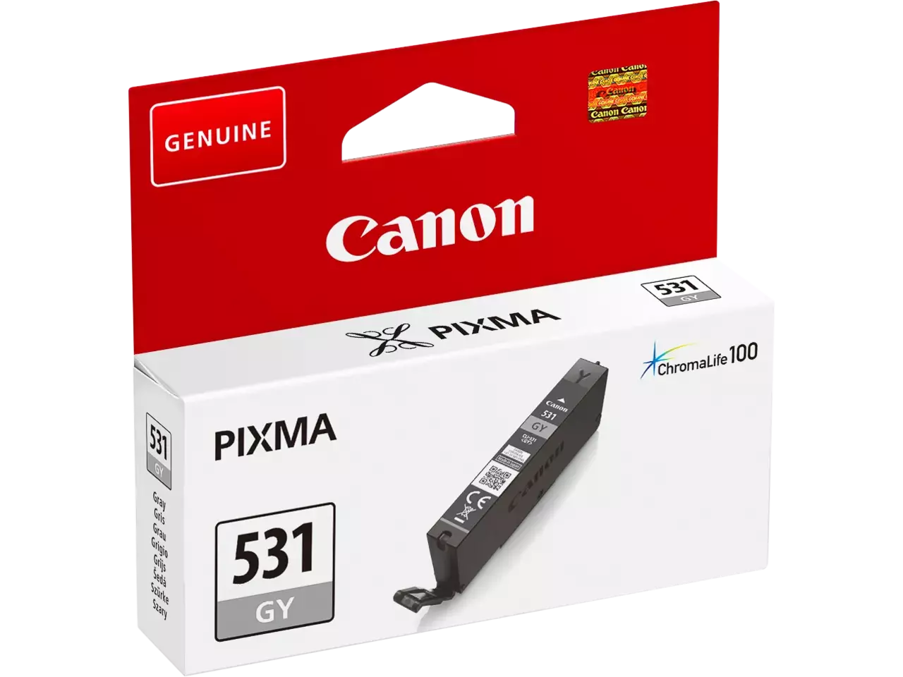 6122C001 Canon CLI531GY TS inkt grijs 8,2 ml De Canon 6122C001 grijze inktcartridge is een handige enkele verpakking voor de Canon PIXMA TS 8750 en TS 8751, ideaal
