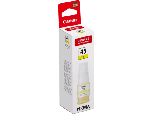 Canon GI-45Y is een originele gele inktfles in enkele verpakking, geschikt voor Canon MAXIFY GX 1040 en GX 2040 printers.