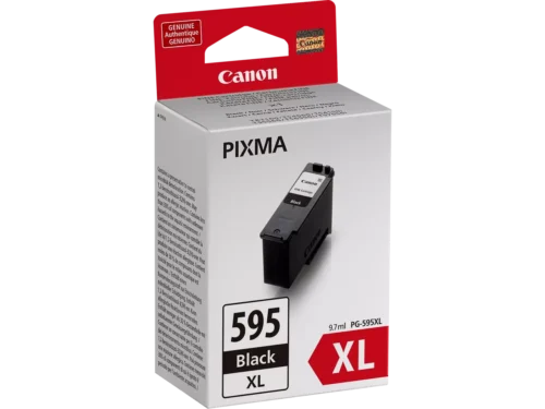 De Canon PG-595XL is een zwarte inkjetcartridge met hoog (XL) rendement, goed voor tot 300 pagina’s per verpakking. Deze enkele