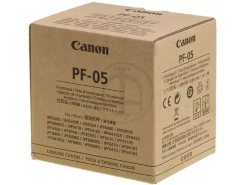 De Canon PF-05 is een betrouwbare inkjetprintkop die compatibel is met diverse Canon imagePROGRAF-printers, waaronder de iPF6300, iPF6350 en iPF8300.