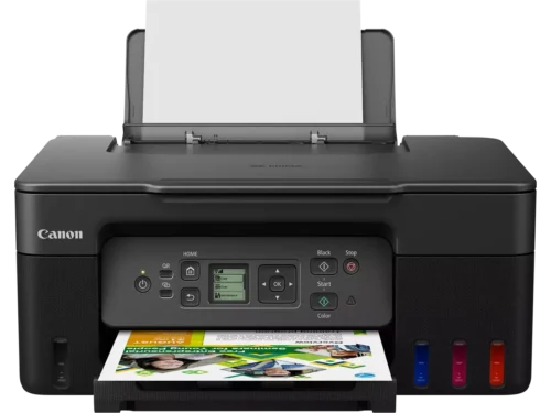 De Canon PIXMA G3570 is een veelzijdige inkjetprinter waarmee je eenvoudig in kleur kunt printen, kopiëren en scannen met scherpe