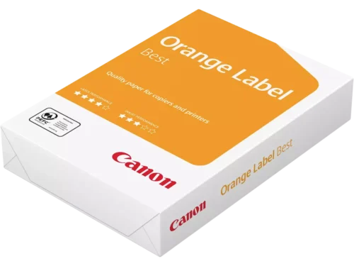 Het CANON Orange Label Standard kopieerpapier is een betrouwbare keuze voor dagelijks print- en kopieerwerk, met 500 vellen wit papier