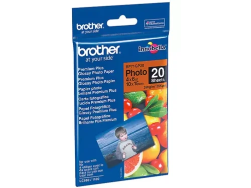 Brother BP-71GP20 is hoogwaardig fotopapier van Brother met een gewicht van 260 g/m², ideaal voor scherpe en levendige afdrukken. Dankzij