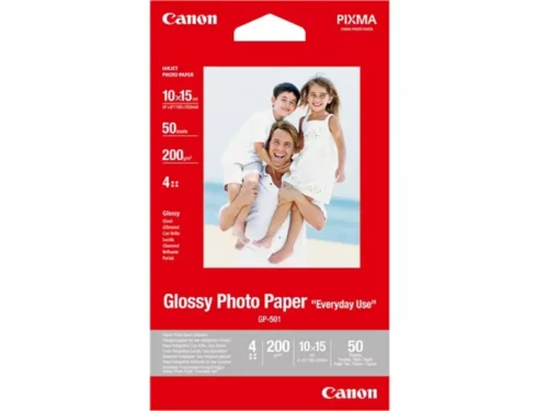 De Canon 0775B081 is een glanzend fotopapier van 200 g/m², speciaal geschikt voor inkjetprinten en ideaal voor heldere, scherpe afdrukken