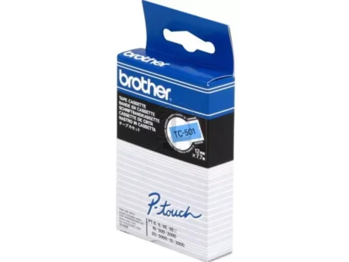 De Brother TC-501 is een betrouwbare labeltape met zwart op blauw, geschikt voor diverse Brother P-touch labelprinters. Met een breedte