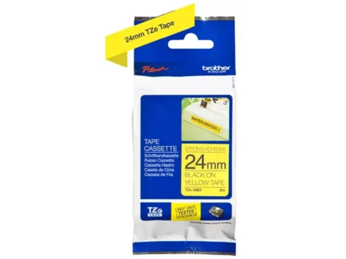 De Brother TZE-S651 tape is een duurzame TZ-labeltape van 29 mm breed en 8 meter lang, geschikt voor een breed